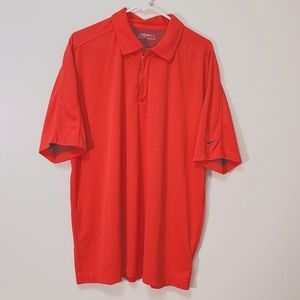 Nike Golf Coral Polo Zip Front Fit Dry Size XL